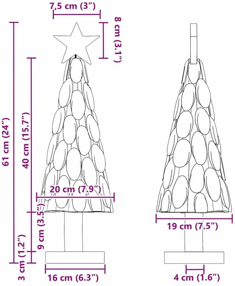 Kalėdų eglutė s stovu Ruda 61 cm Tikmedžio masyvas