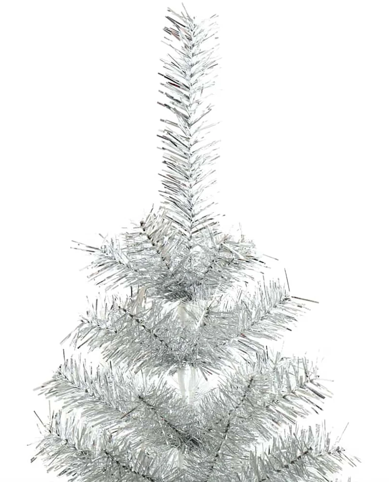 Kalėdų eglutė su LED lemputėmis Sidabrinė 150 cm PET ir plienas
