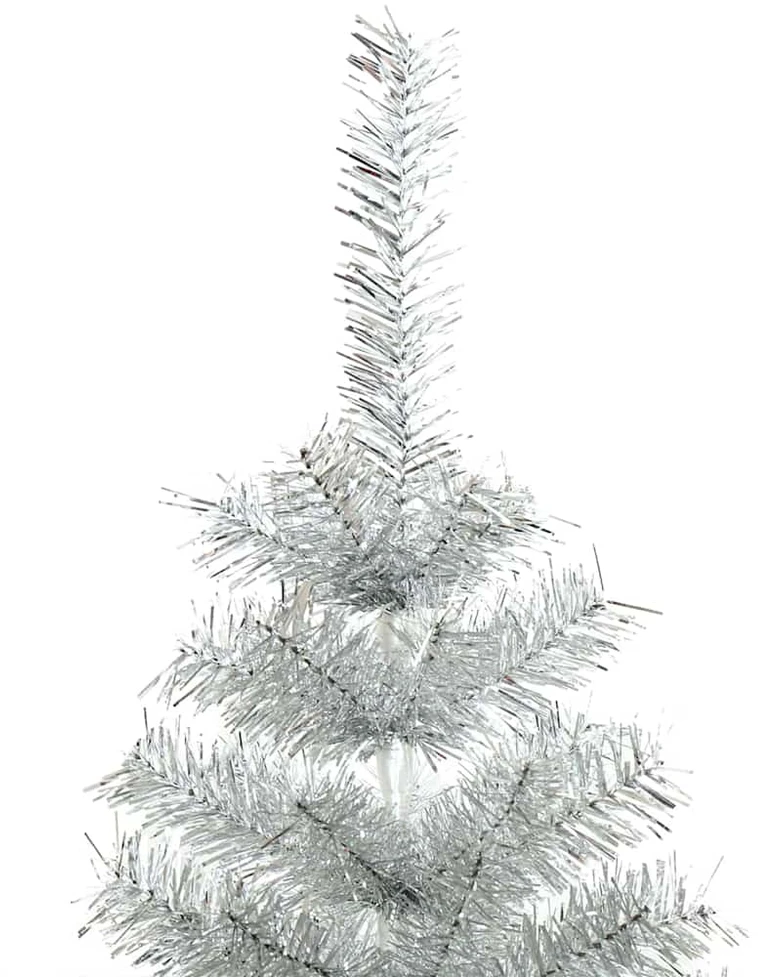 Kalėdų eglutė su LED lemputėmis Sidabrinė 150 cm PET ir plienas