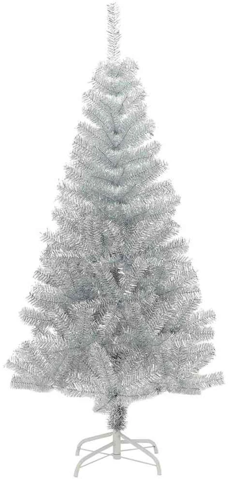 Kalėdų eglutė su LED lemputėmis Sidabrinė 150 cm PET ir plienas