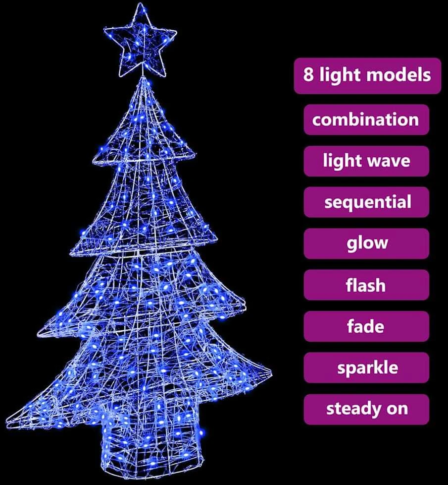 Kalėdų eglutė 100 LED Mėlyna 120 cm Akrilas