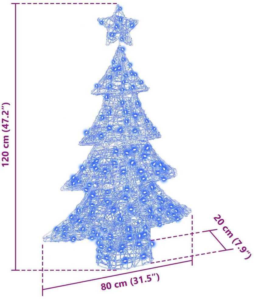 Kalėdų eglutė 100 LED Mėlyna 120 cm Akrilas