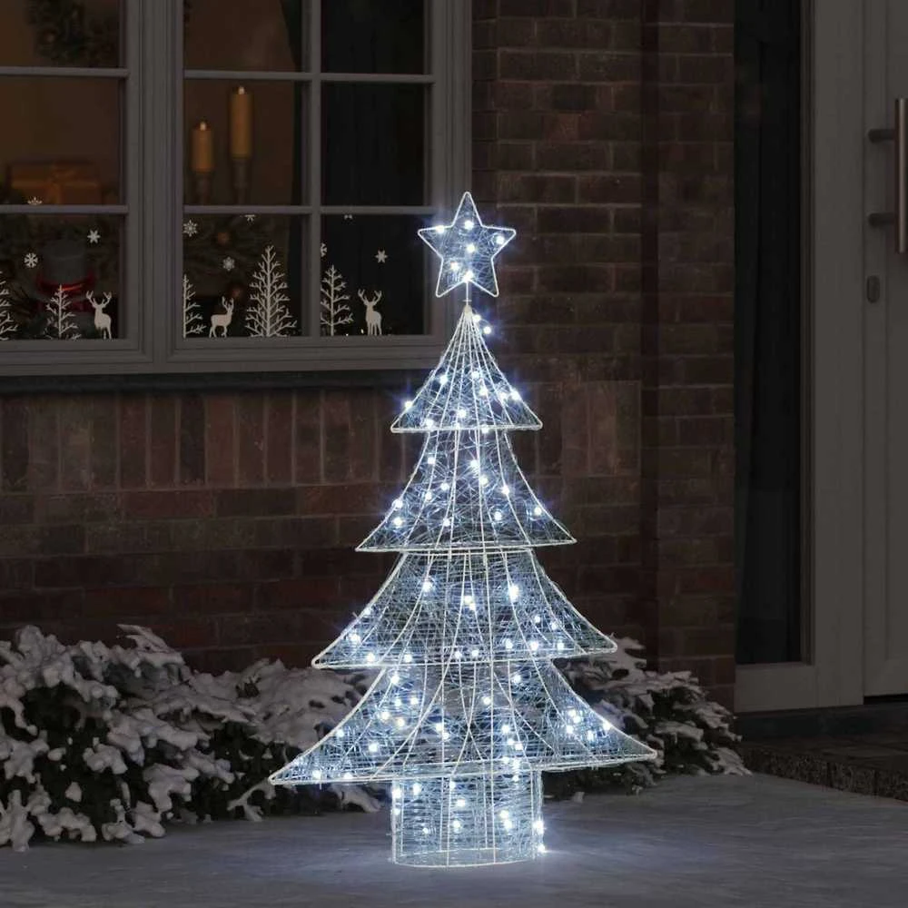 Kalėdų eglutė 100 LED Šalta balta 120 cm Akrilas