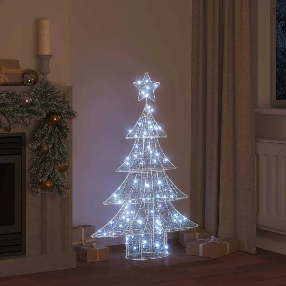 Kalėdų eglutė 100 LED Šalta balta 120 cm Akrilas