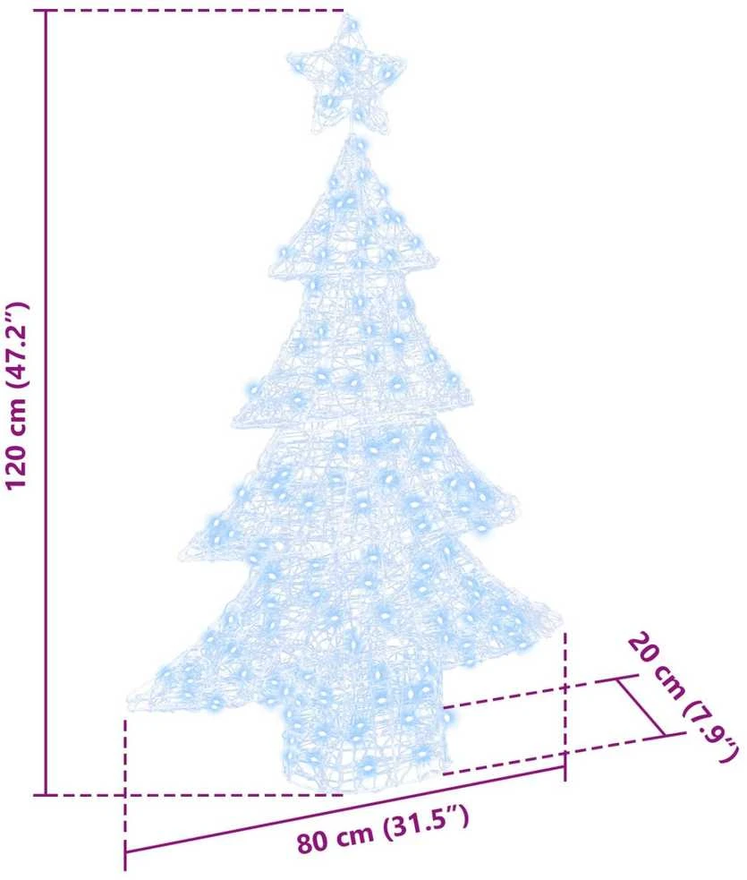 Kalėdų eglutė 100 LED Šalta balta 120 cm Akrilas