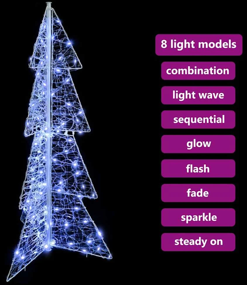 Kalėdų eglutė 100 LED Šaltas baltas 120 cm Akrilas
