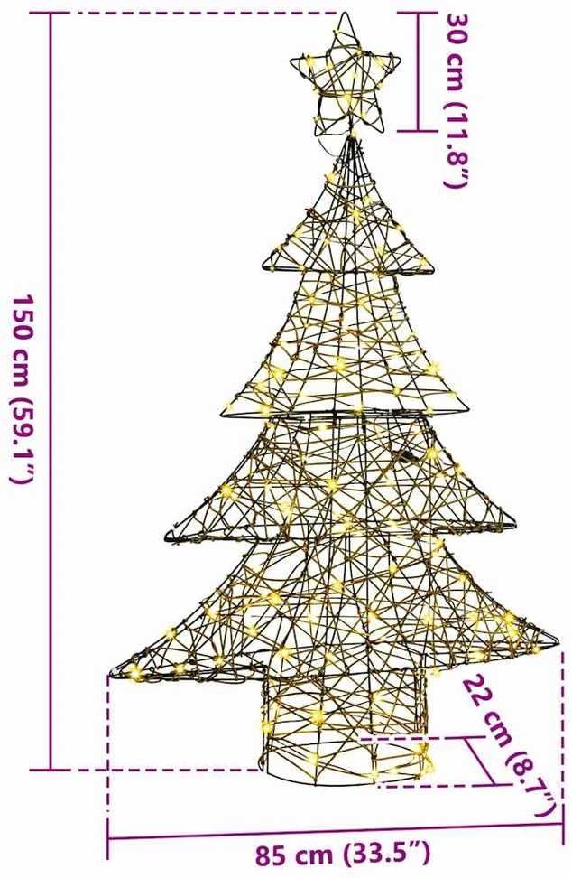Kalėdų eglutė 120 LED Šilta balta 150 cm Ratanas