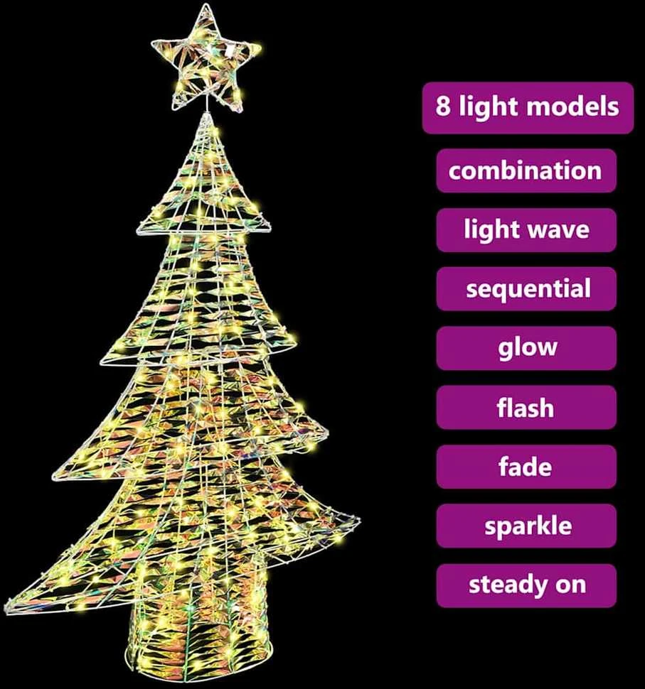 Kalėdų eglutė 120 LED Šilta balta 120,5 cm PET