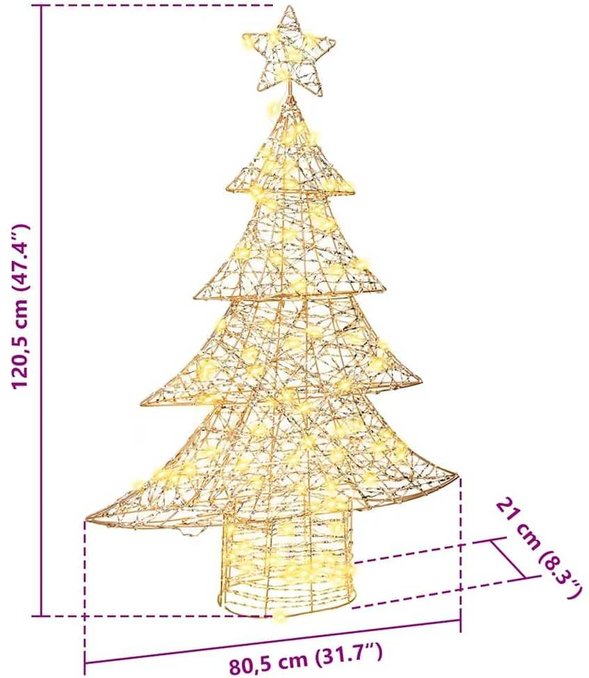 Kalėdų eglutė 120 LED Šilta balta 120,5 cm PET