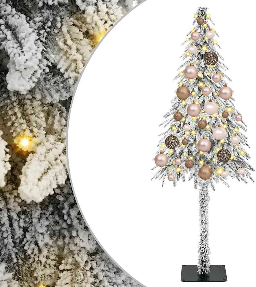 Kalėdų eglutė su 150 LED s stovu Balta 120 cm PE ir Plienas