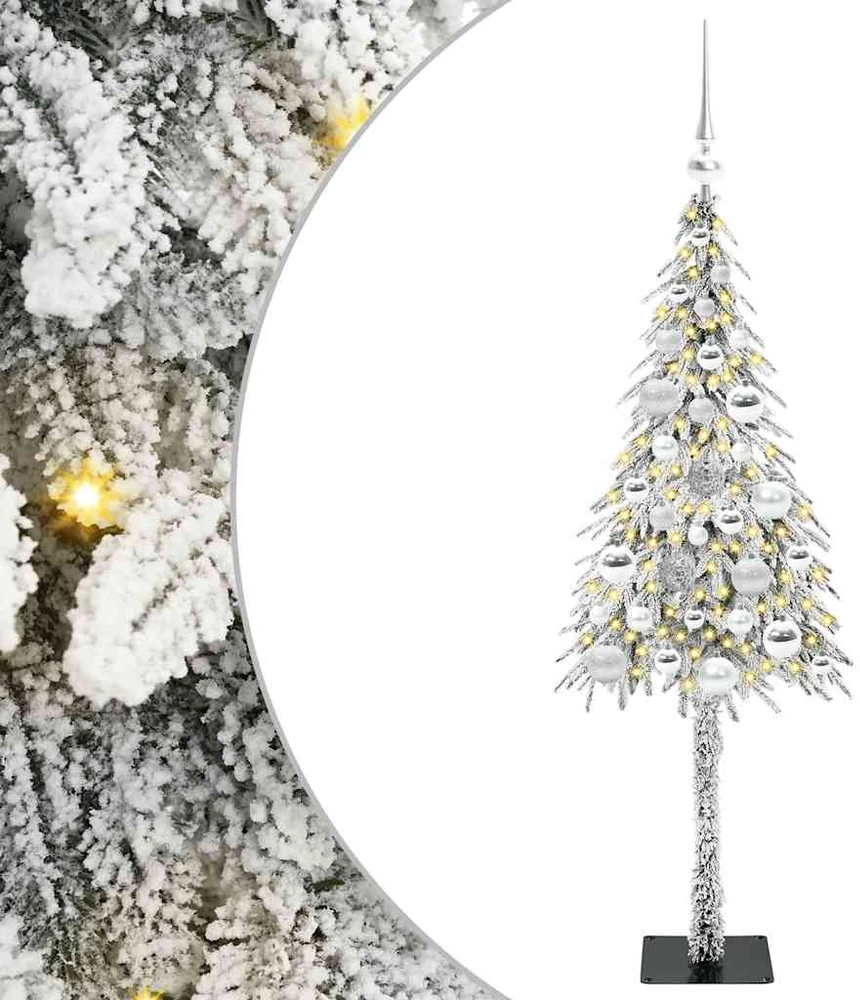 Kalėdų eglutė su 150 LED s stovu Balta 120 cm PE ir Plienas