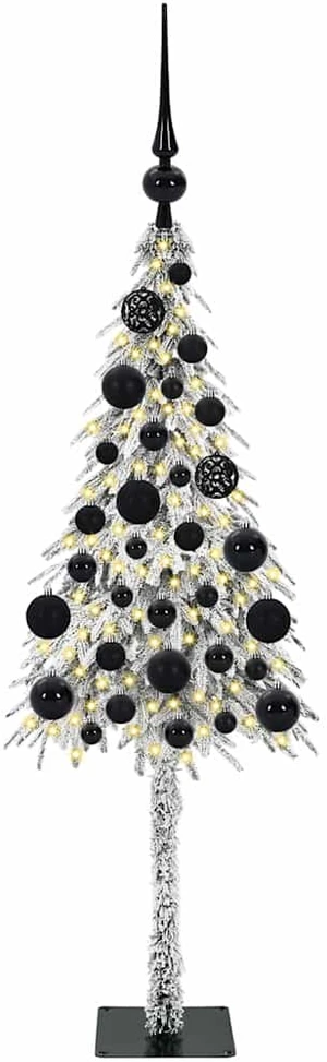 Kalėdų eglutė su 150 LED s stovu Balta 120 cm PE ir Plienas