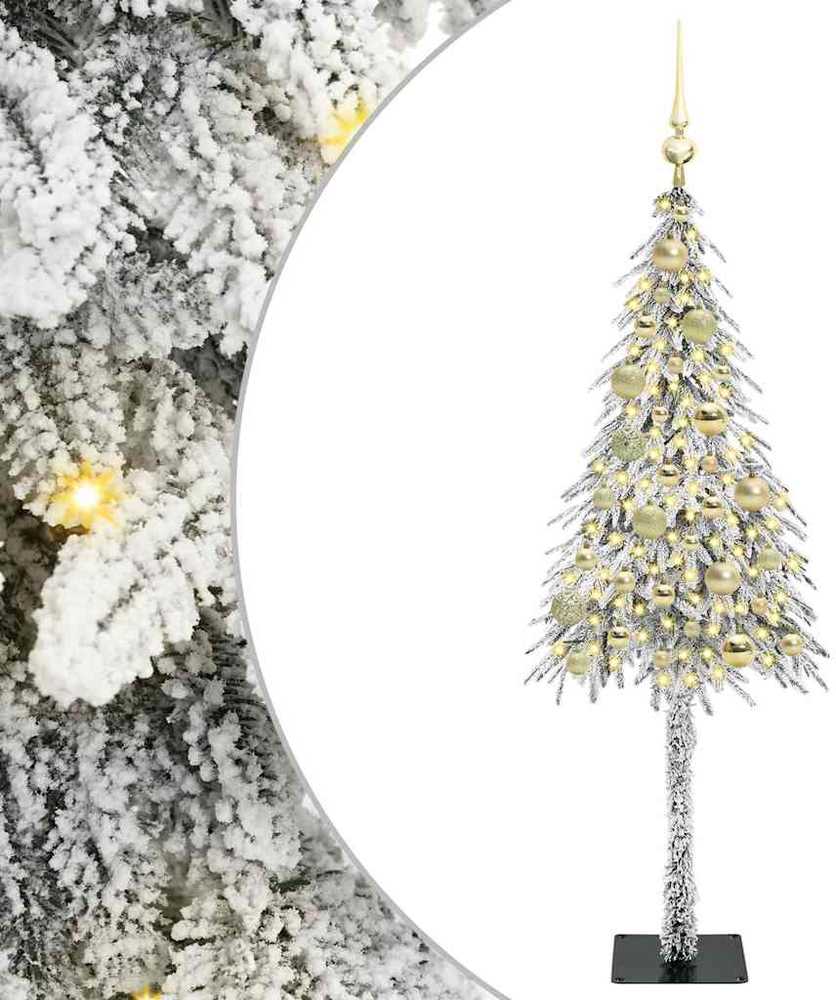 Kalėdų eglutė su 150 LED s stovu Balta 120 cm PE ir Plienas