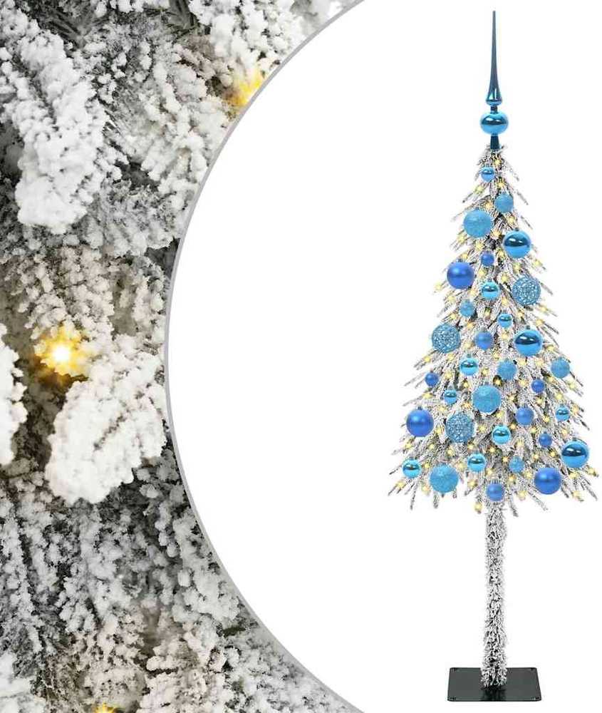 Kalėdų eglutė su 150 LED s stovu Balta 120 cm PE ir Plienas