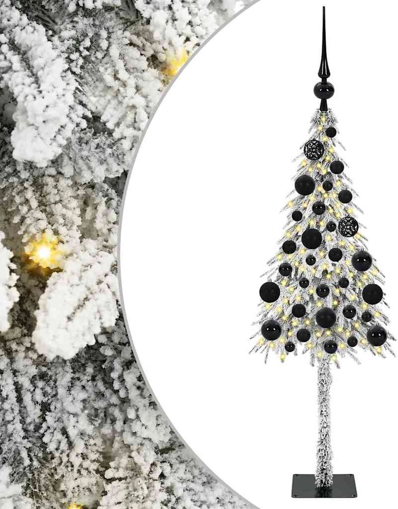 Kalėdų eglutė su 150 LED s stovu Balta 120 cm PE ir Plienas