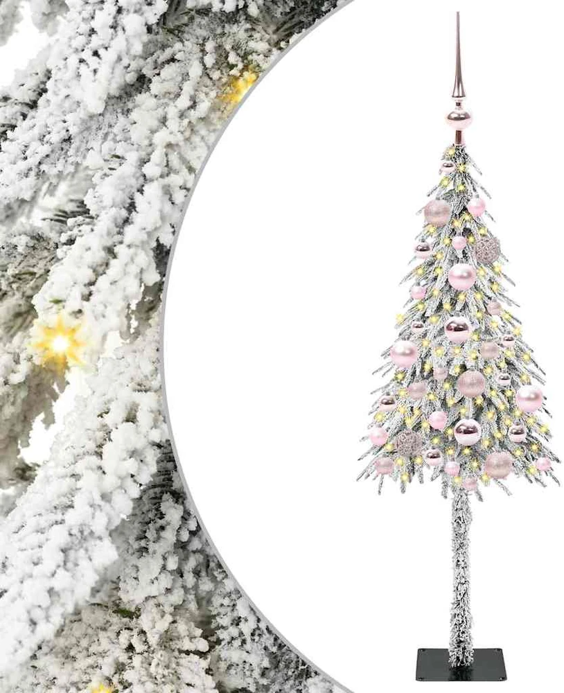 Kalėdų eglutė su 150 LED s stovu Balta 120 cm PE ir Plienas
