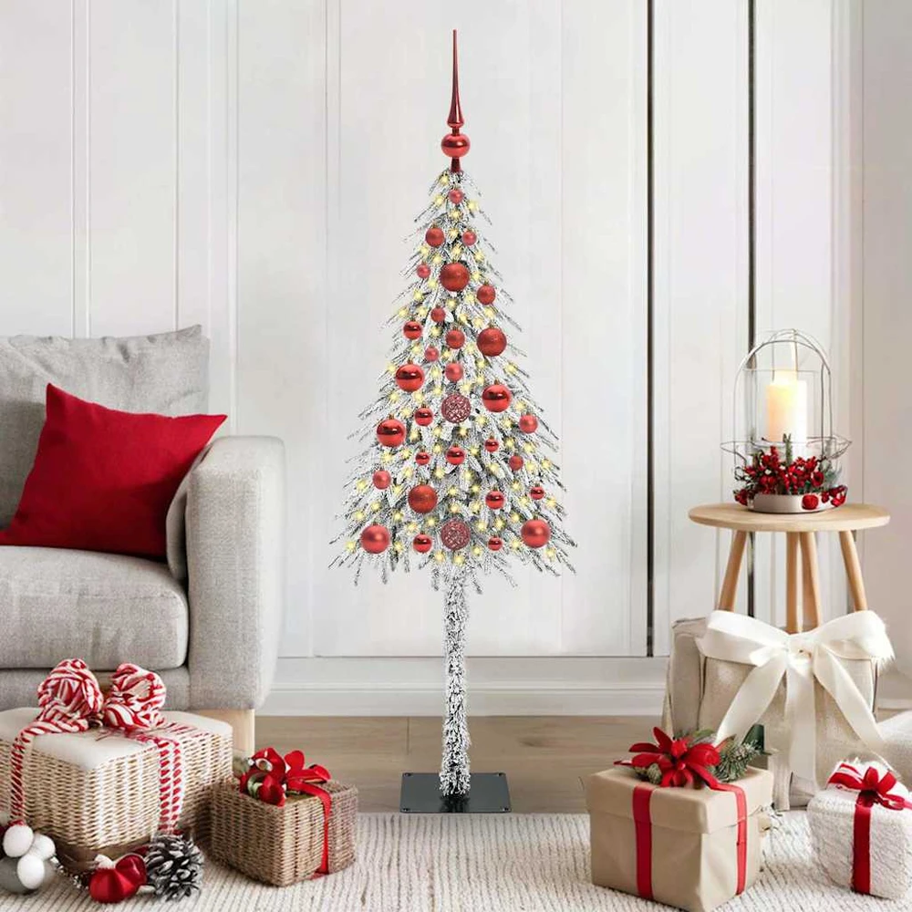 Kalėdų eglutė su 150 LED s stovu Balta 120 cm PE ir Plienas