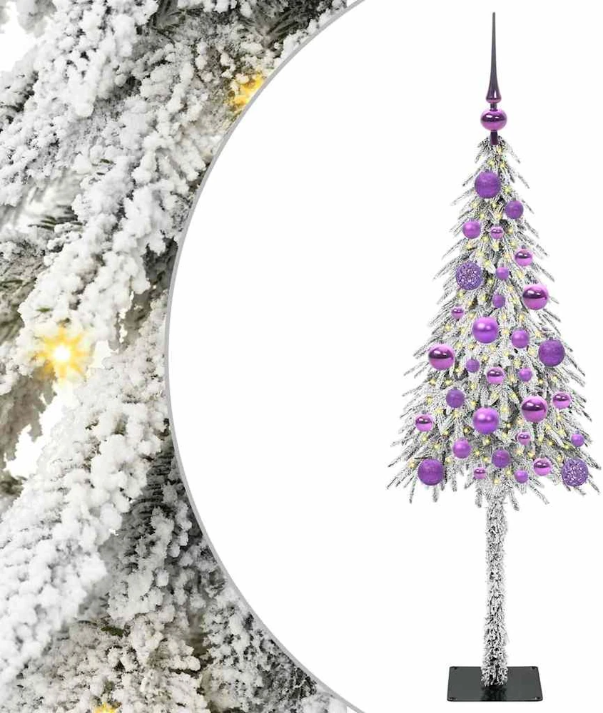 Kalėdų eglutė su 150 LED s stovu Balta 120 cm PE ir Plienas