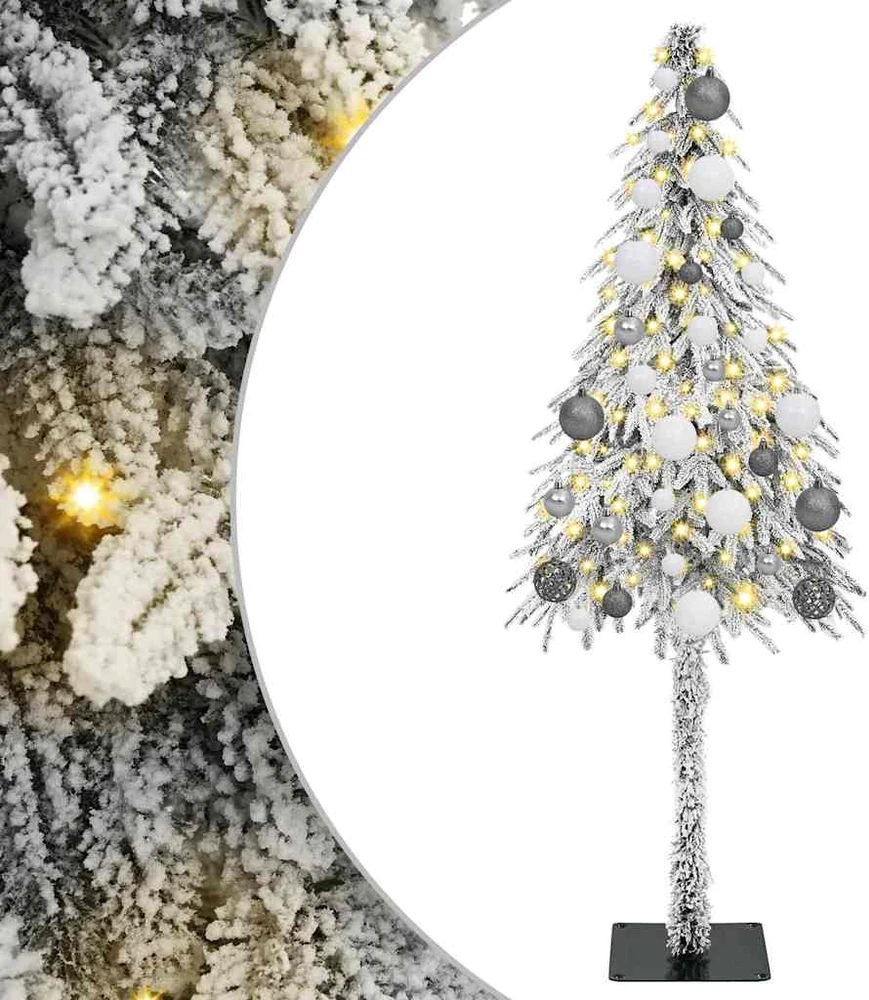 Kalėdų eglutė su 150 LED s stovu Balta 120 cm PE ir Plienas