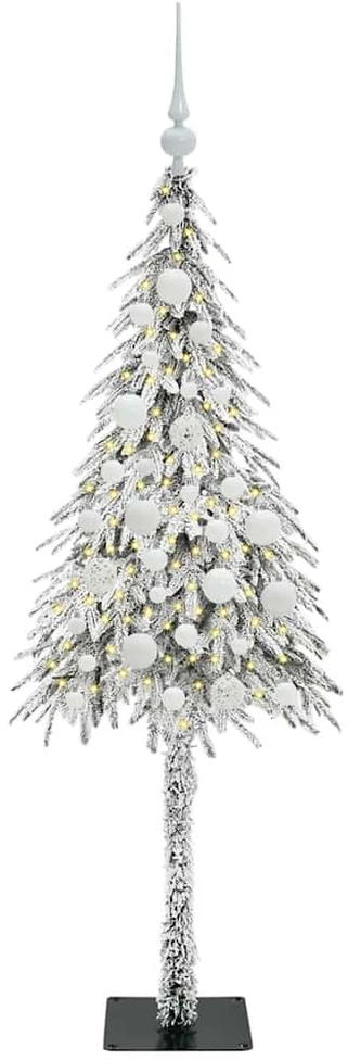 Kalėdų eglutė su 150 LED s stovu Balta 120 cm PE ir Plienas