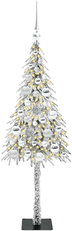 Kalėdų eglutė su 150 LED s stovu Balta 120 cm PE ir Plienas