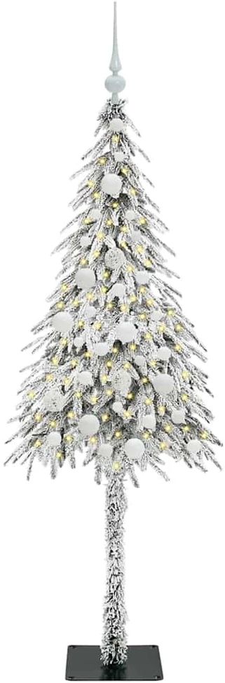 Kalėdų eglutė su 150 LED s stovu Balta 150 cm PE ir Plienas