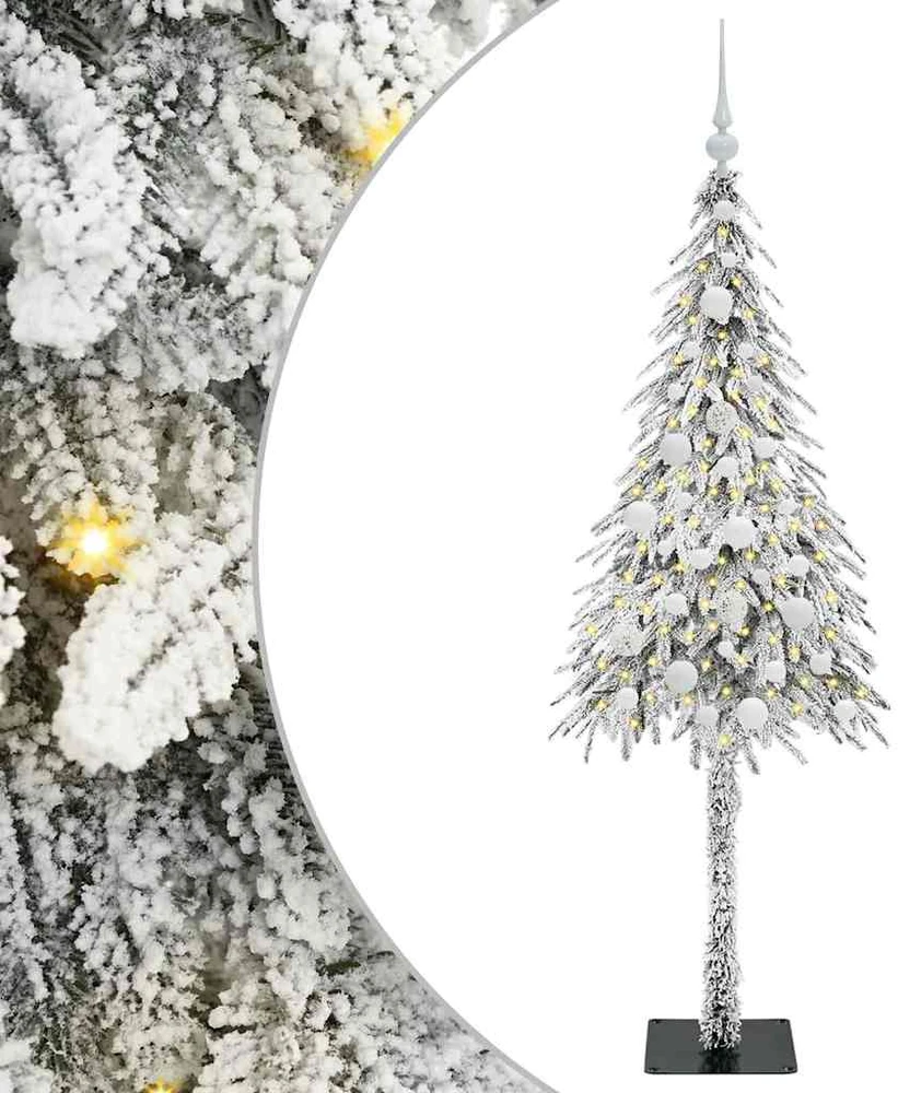 Kalėdų eglutė su 150 LED s stovu Balta 150 cm PE ir Plienas