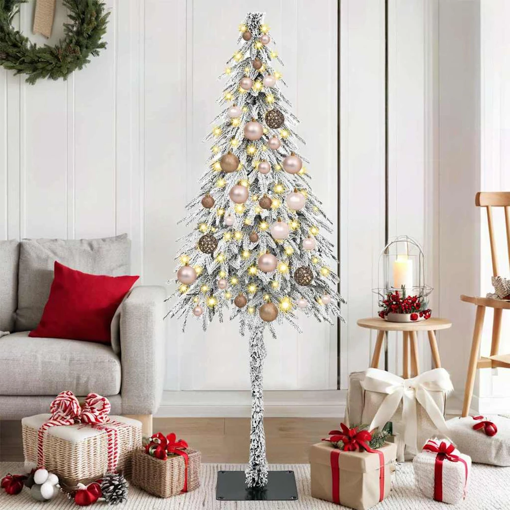 Kalėdų eglutė su 150 LED s stovu Balta 150 cm PE ir Plienas