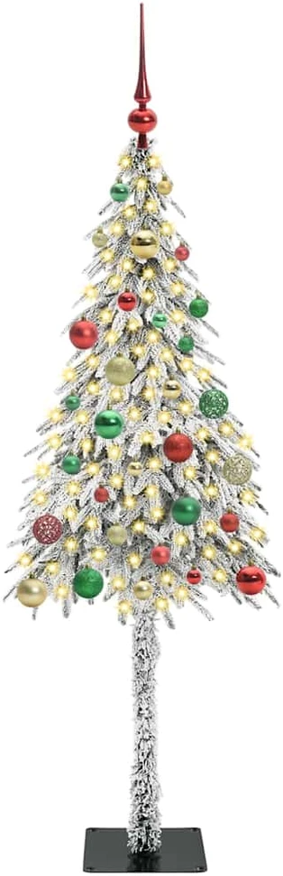 Kalėdų eglutė su 150 LED s stovu Balta 150 cm PE ir Plienas