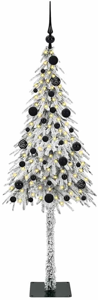 Kalėdų eglutė su 150 LED s stovu Balta 150 cm PE ir Plienas