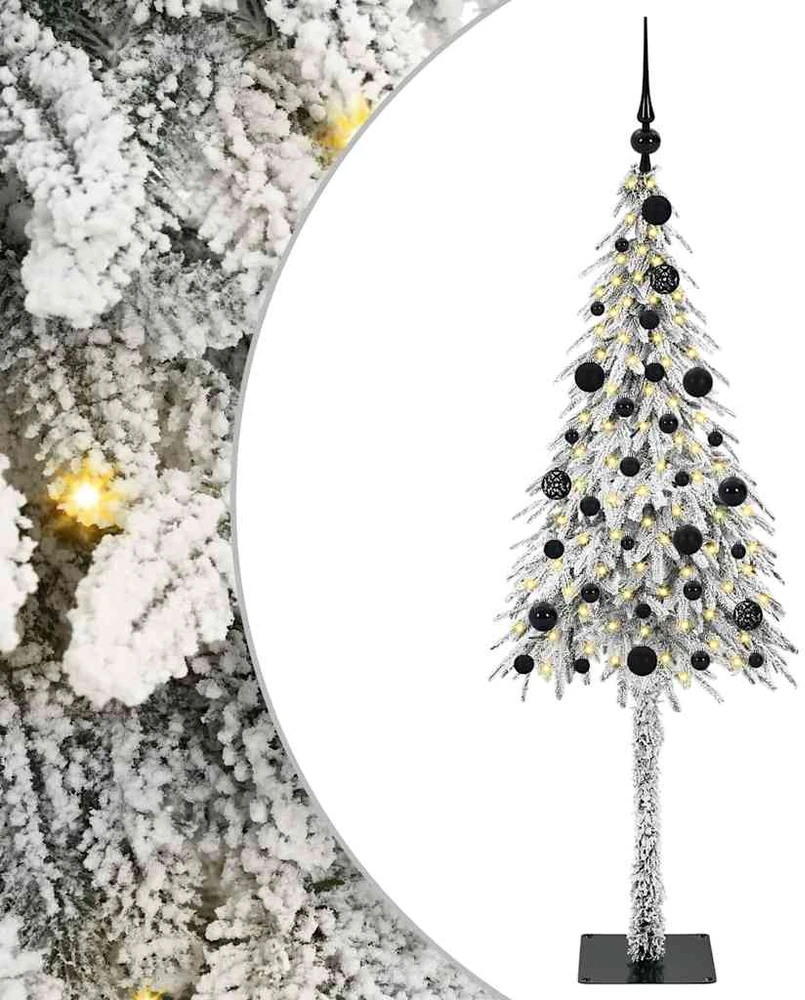 Kalėdų eglutė su 150 LED s stovu Balta 150 cm PE ir Plienas