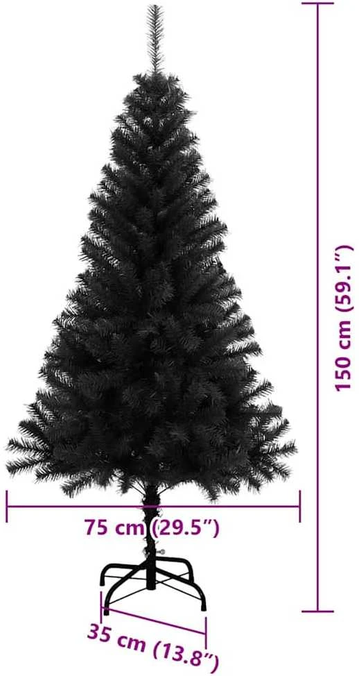 Kalėdų eglutė Juoda 150 cm PVC
