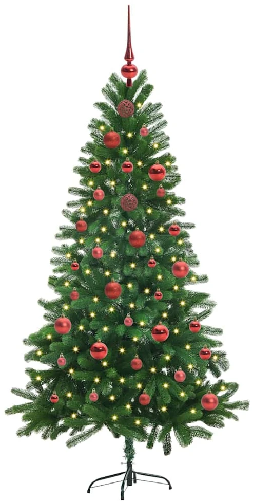 Kalėdų eglutė su 150 LED s stovu Žalia 150 cm PE