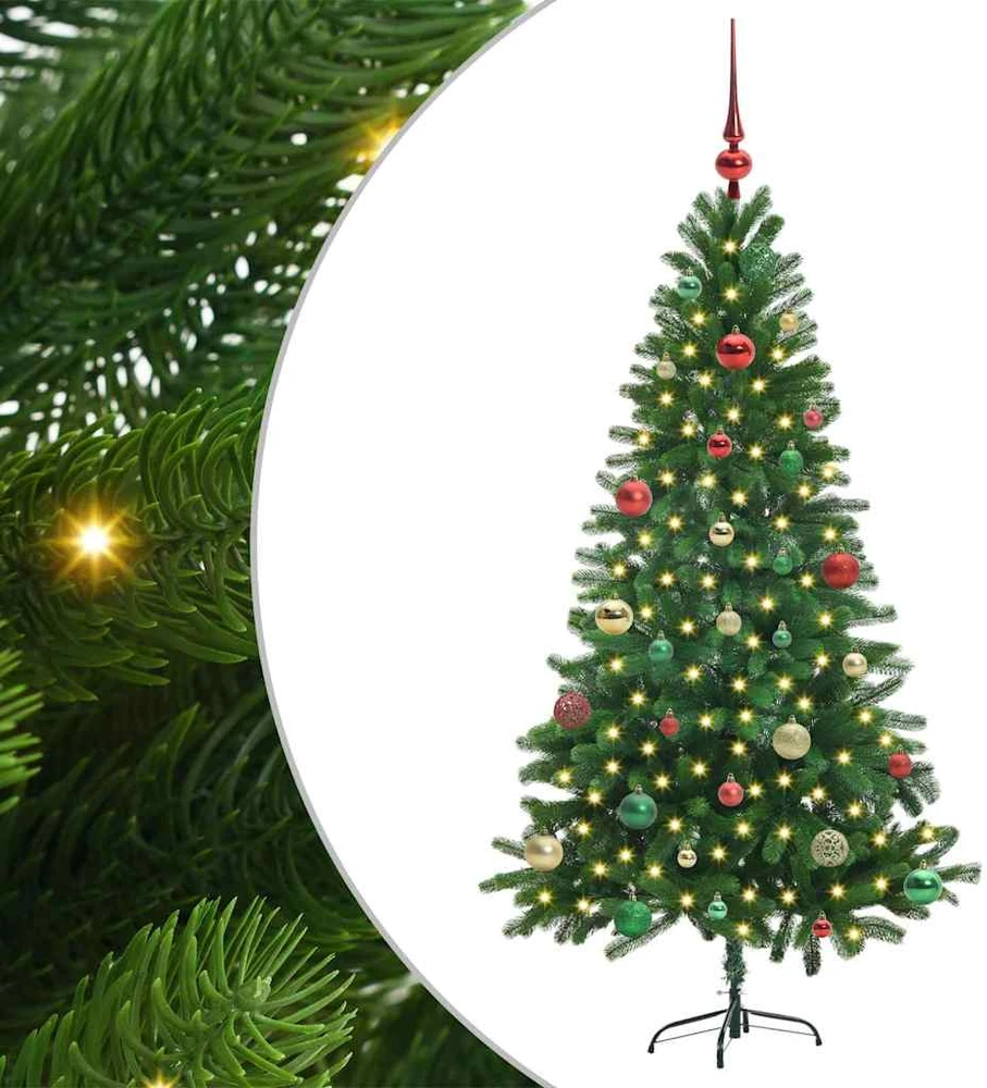 Kalėdų eglutė su 150 LED s stovu Žalia 150 cm PE