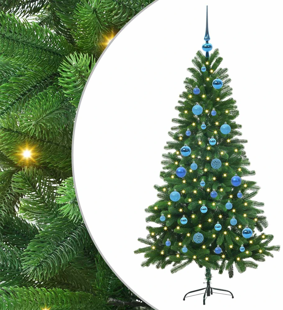 Kalėdų eglutė su 150 LED s stovu Žalia 150 cm PE