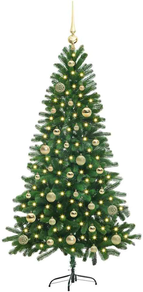 Kalėdų eglutė su 150 LED s stovu Žalia 150 cm PE