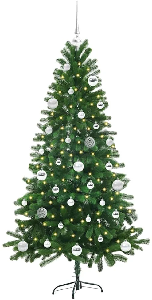 Kalėdų eglutė su 150 LED s stovu Žalia 150 cm PE