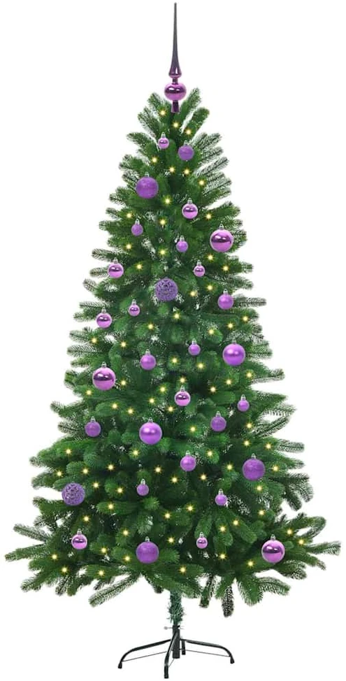 Kalėdų eglutė su 150 LED s stovu Žalia 150 cm PE