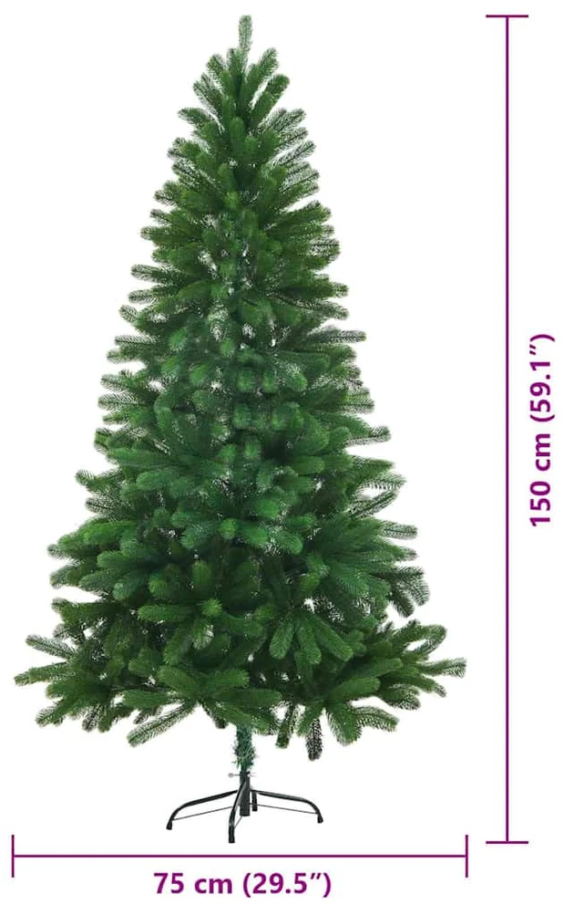 Kalėdų eglutė su 150 LED s stovu Žalia 150 cm PE