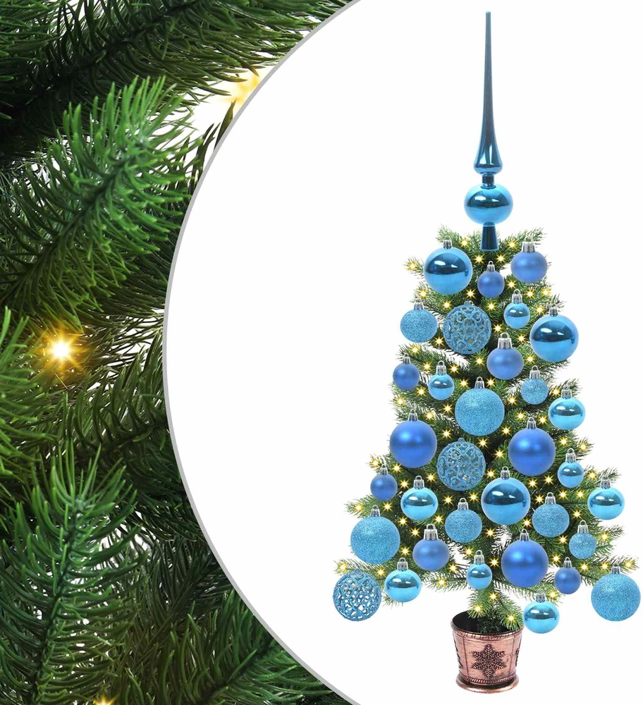 Kalėdų eglutė su 150 LED s stovu Žalia 65 cm PE