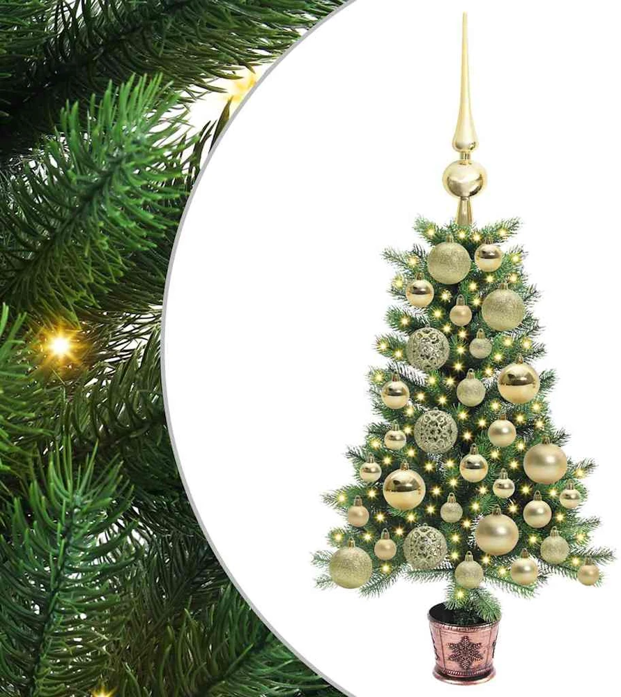 Kalėdų eglutė su 150 LED s stovu Žalia 65 cm PE