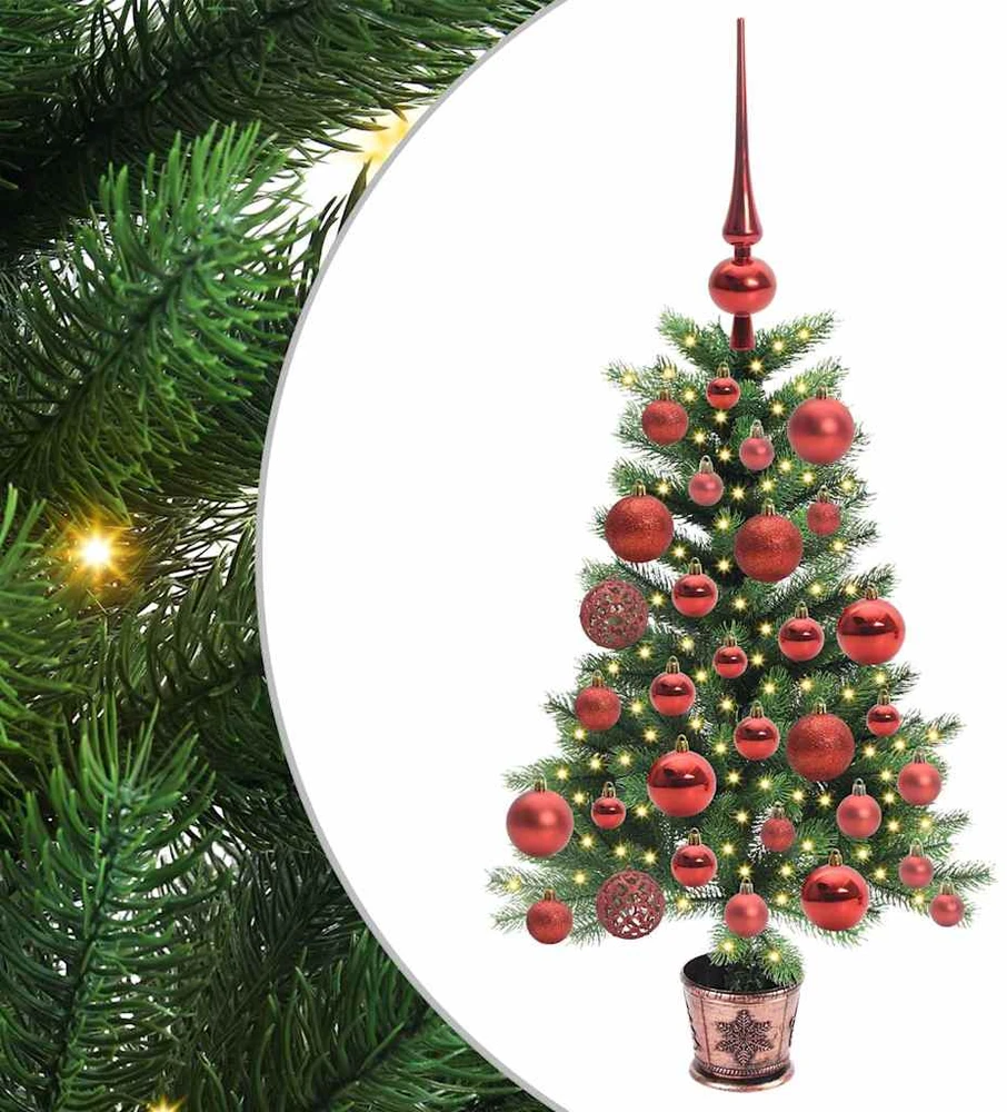 Kalėdų eglutė su 150 LED s stovu Žalia 65 cm PE