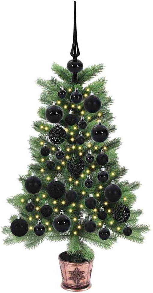 Kalėdų eglutė su 150 LED s stovu Žalia 65 cm PE