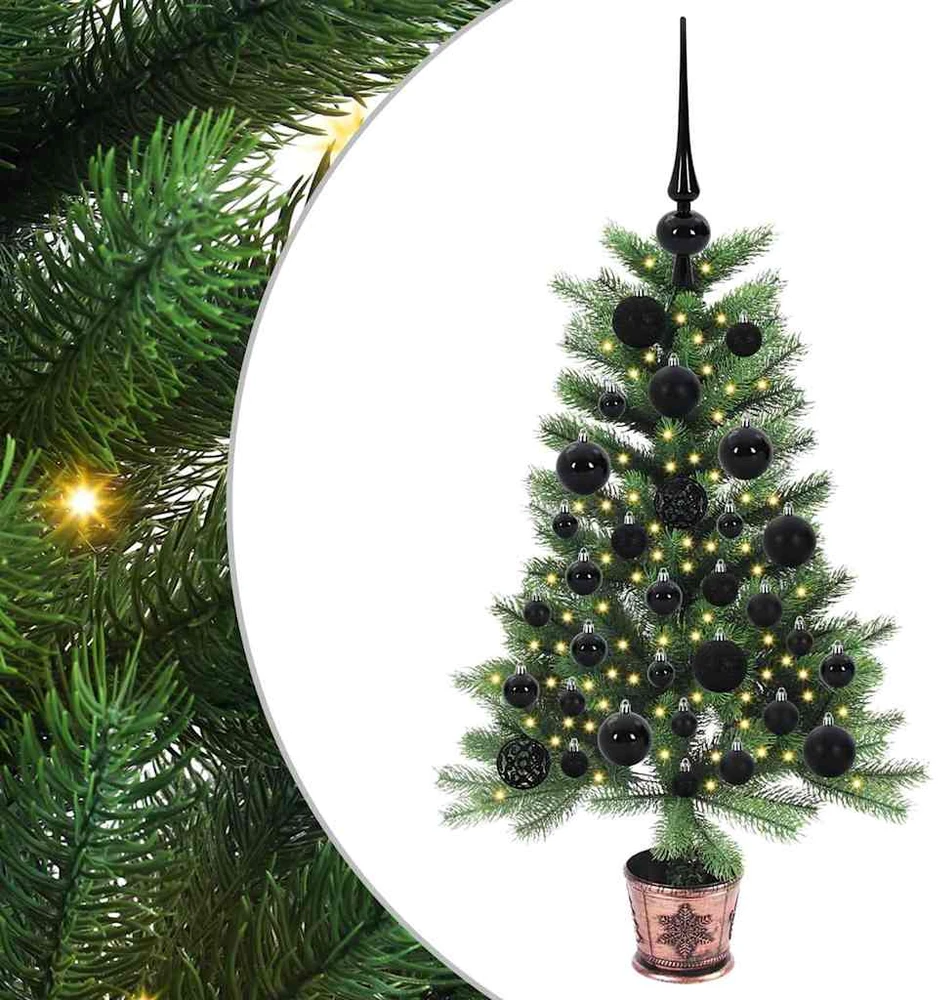 Kalėdų eglutė su 150 LED s stovu Žalia 90 cm PE