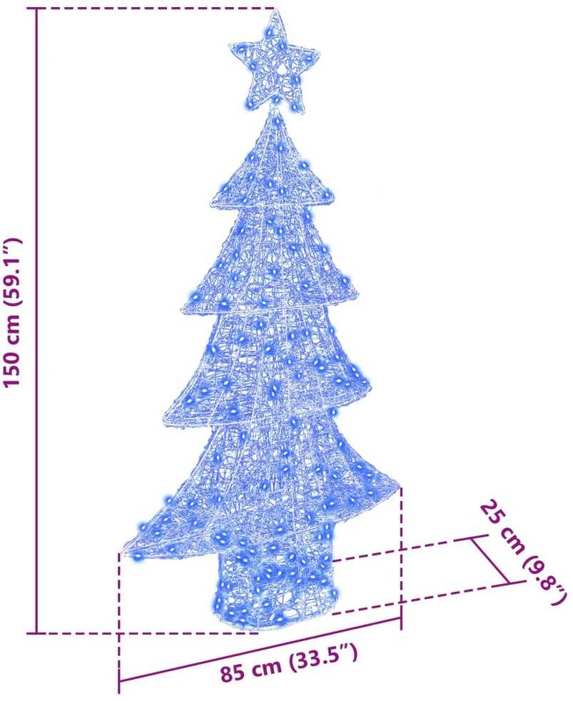 Kalėdų eglutė 160 LED Mėlyna 150 cm Akrilas