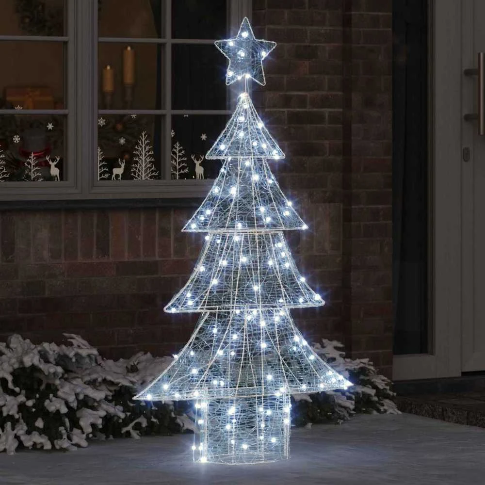 Kalėdų eglutė 160 LED Šalta balta 150 cm Akrilas