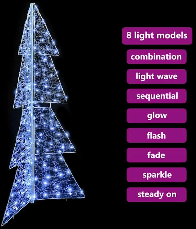 Kalėdų eglutė 160 LED Šaltas baltas 150 cm Akrilas