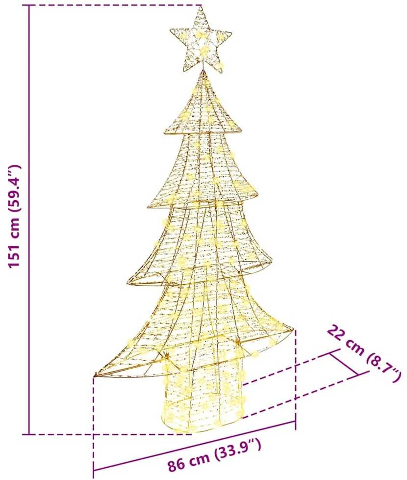 Kalėdų eglutė 160 LED Šilta balta 151 cm PET