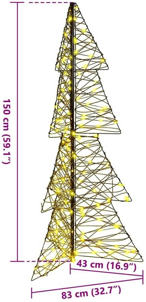Kalėdų eglutė 160 LED Šilta balta 150 cm Ratanas