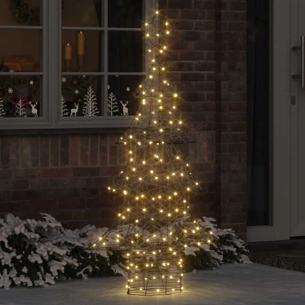 Kalėdų eglutė 160 LED Šilta balta 150 cm Ratanas